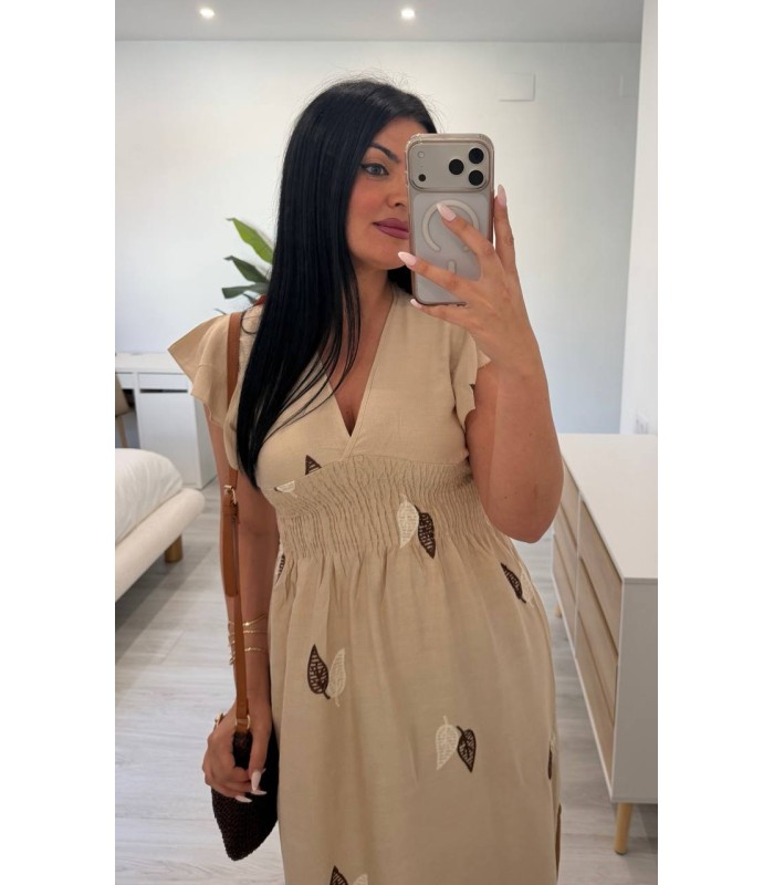 Vestido Lino camel