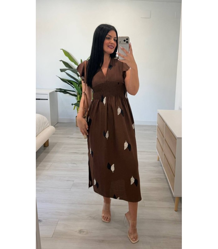 Vestido Lino marrón