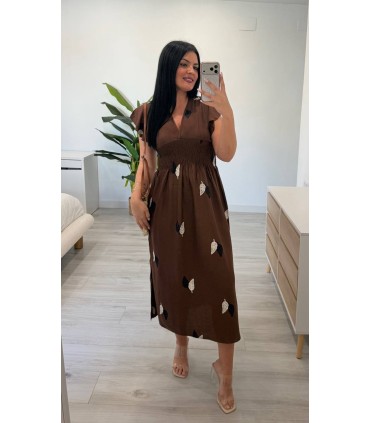 Vestido Lino marrón