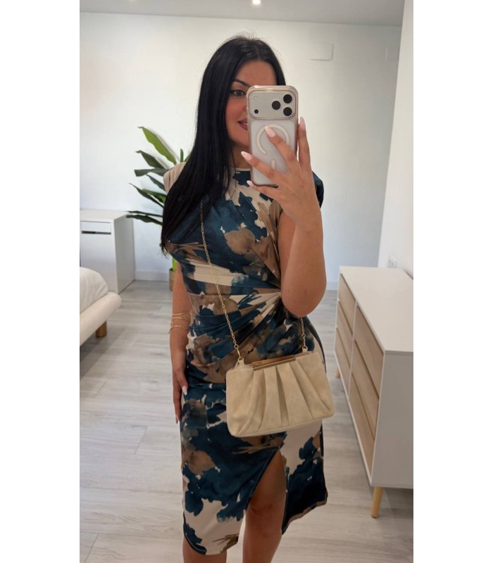 Vestido Rossé sin mangas petroleo