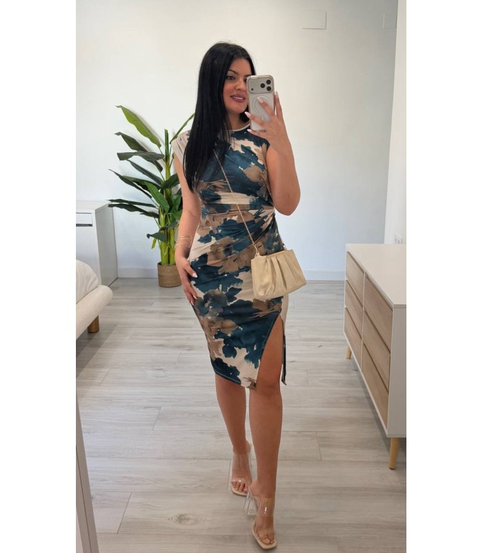 Vestido Rossé sin mangas petroleo