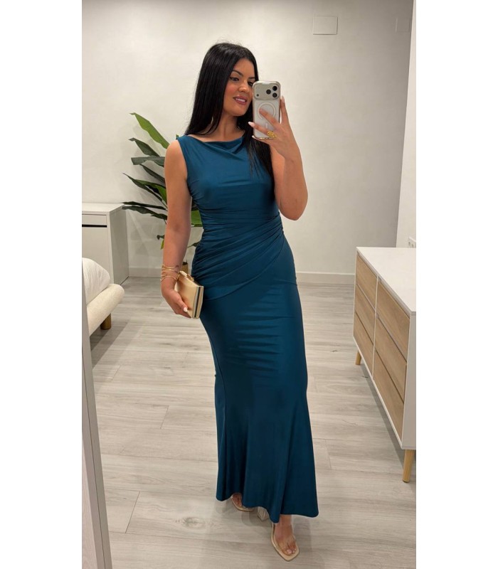 Vestido Clara petroleo