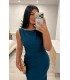 Vestido Clara petroleo