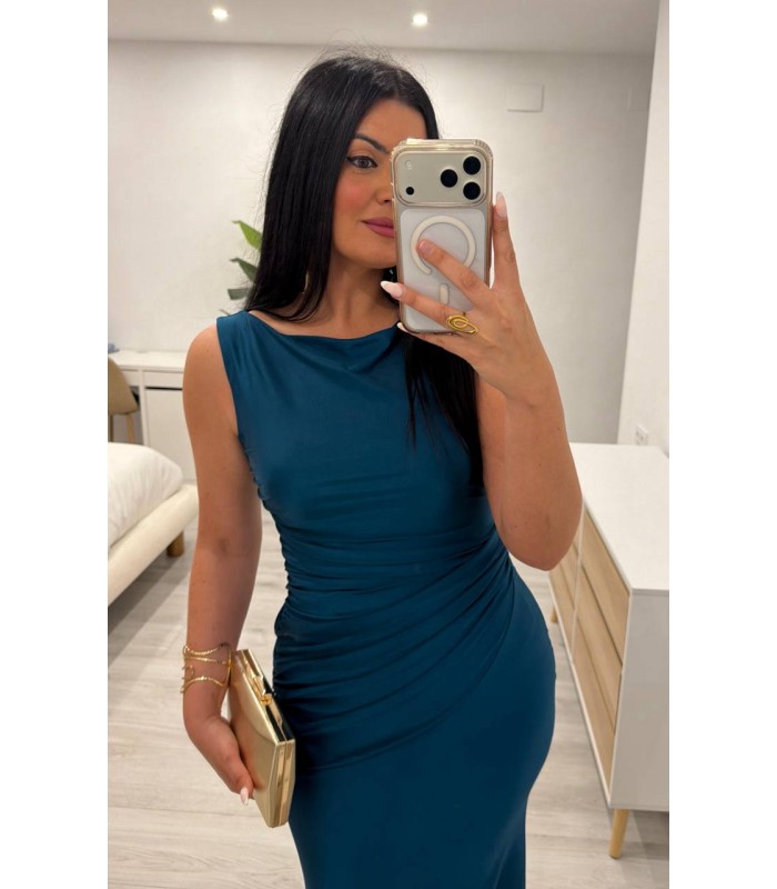 Vestido Clara petroleo