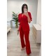 Traje chaqueta mangas rojo