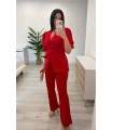 Traje chaqueta mangas rojo