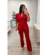 Traje chaqueta mangas rojo