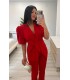 Traje chaqueta mangas rojo