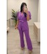 Traje chaqueta mangas morado