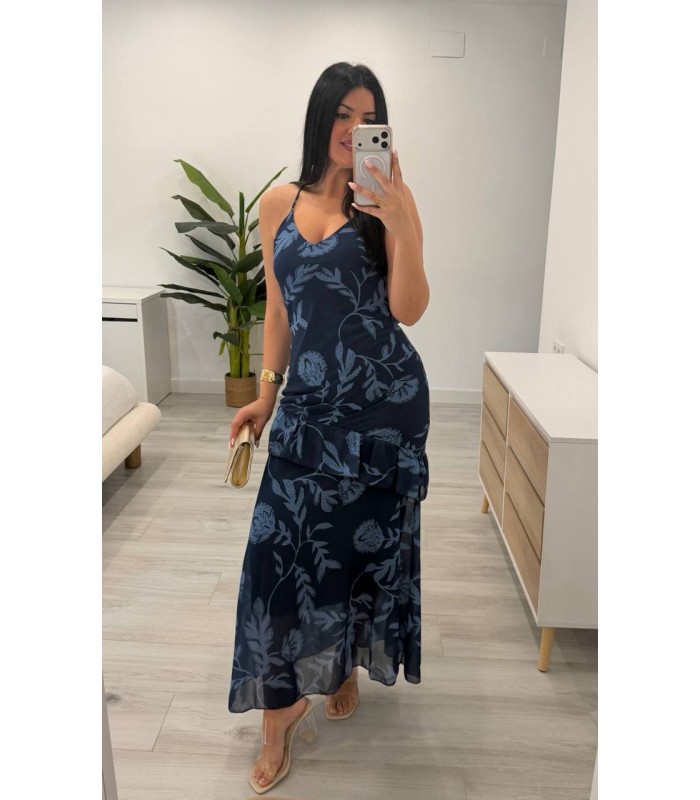 Vestido largo Erika azul