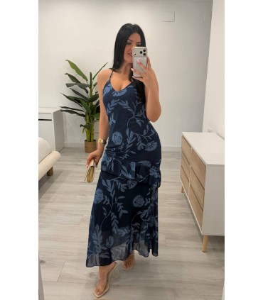 Vestido largo Erika azul