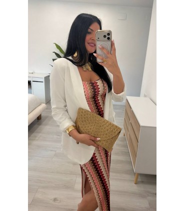 Blazer mangas remangadas blanca