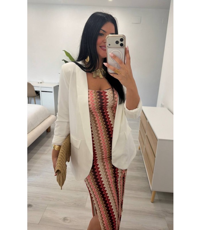 Blazer mangas remangadas blanca