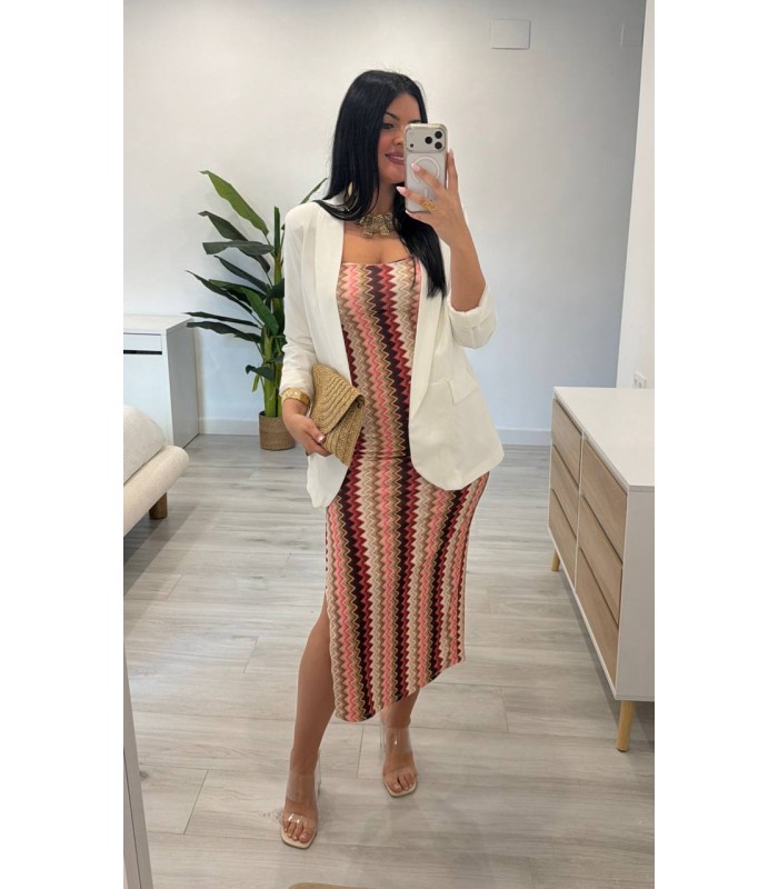 Blazer mangas remangadas blanca
