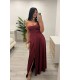 Vestido largo Elisa granate