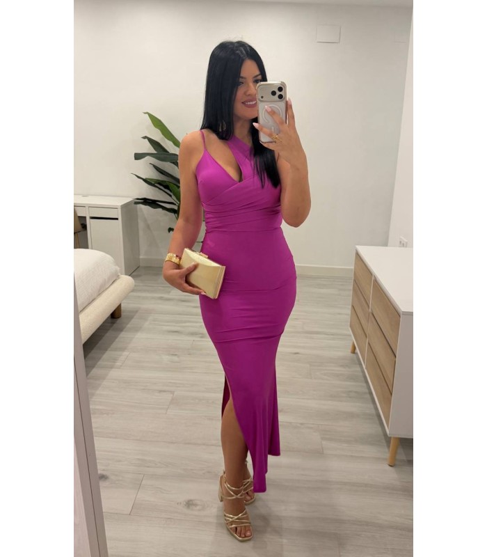 Vestido largo Carla fuxia