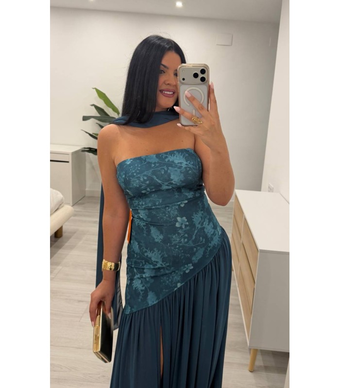 Vestido largo Candela azul
