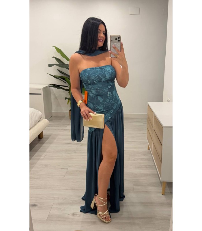 Vestido largo Candela azul
