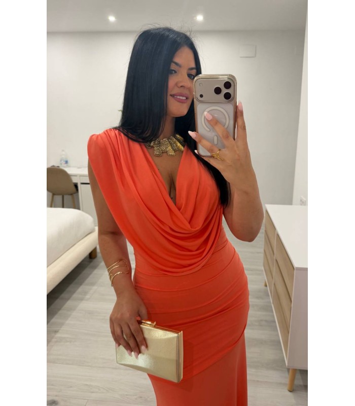 Vestido largo Nerea naranja
