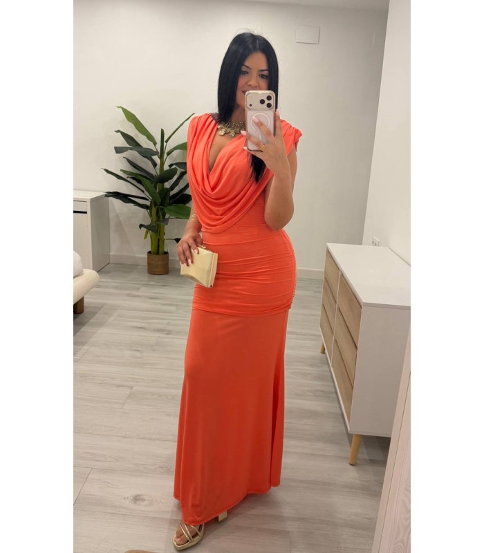 Vestido largo Nerea naranja