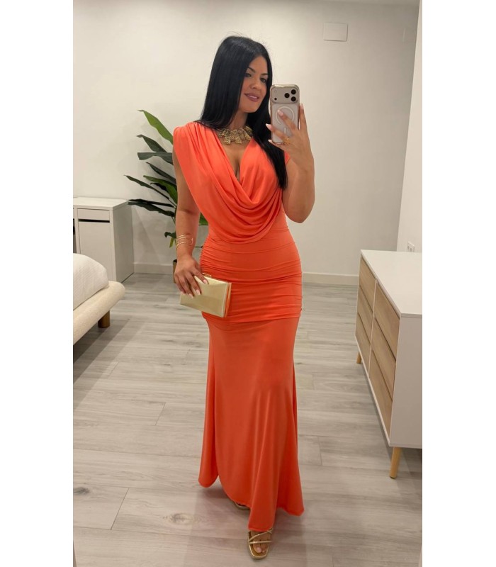 Vestido largo Nerea naranja