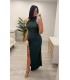 Vestido Irina petroleo verdoso