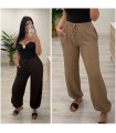 Pantalón globo gofre