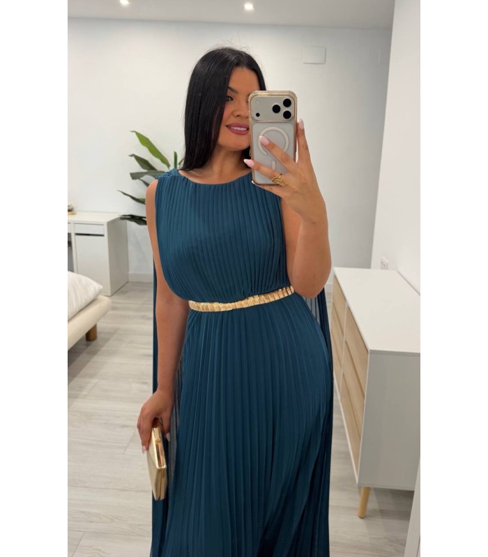 Vestido largo Esmeralda azul