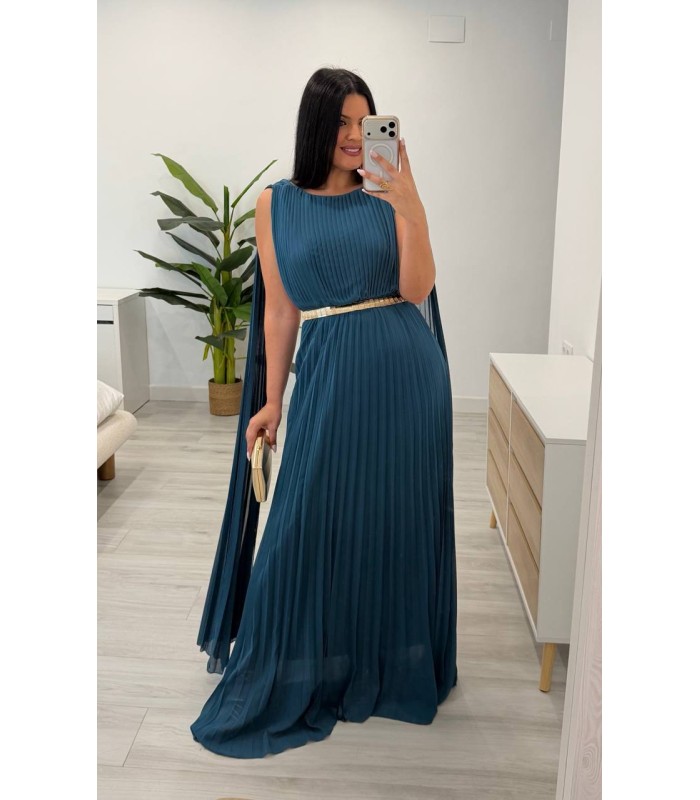 Vestido largo Esmeralda azul