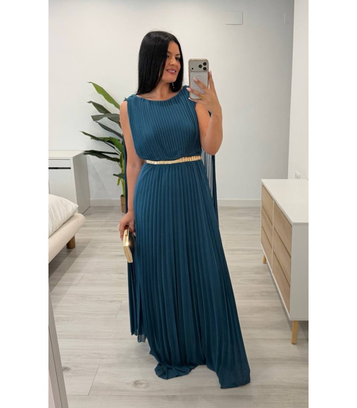 Vestido largo Esmeralda azul