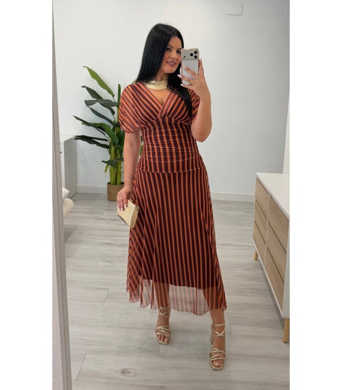 Vestido Carola teja