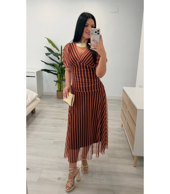 Vestido Carola teja