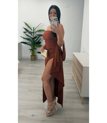 Vestido largo Raquel teja