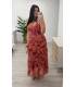 Vestido largo Erika teja