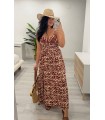 Vestido Zahora camel granate