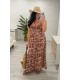 Vestido Zahora camel granate