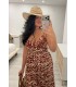 Vestido Zahora camel granate