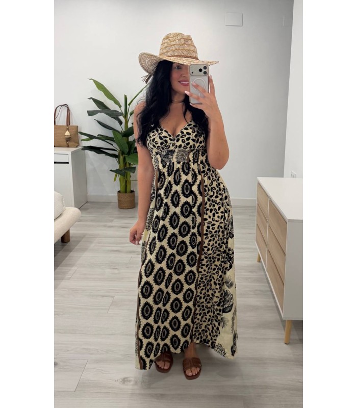 Vestido Zahara crudo negro