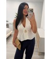 Blusa de lino Atlanterra blanco