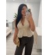 Blusa de lino Atlanterra camel