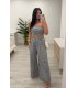 Conjunto top vichy azul