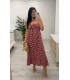 Vestido midi vichy rojo