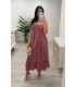 Vestido midi vichy rojo