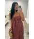 Vestido midi vichy rojo