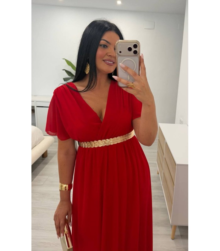 Vestido largo Ana rojo