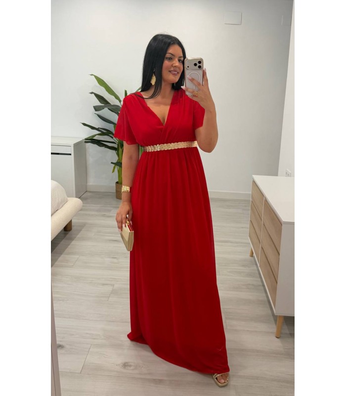 Vestido largo Ana rojo
