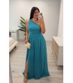 Vestido largo Leyre turquesa