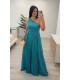 Vestido largo Leyre turquesa