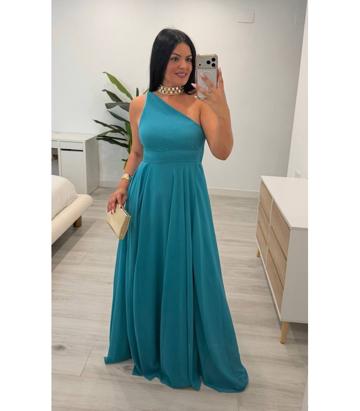 Vestido largo Leyre turquesa