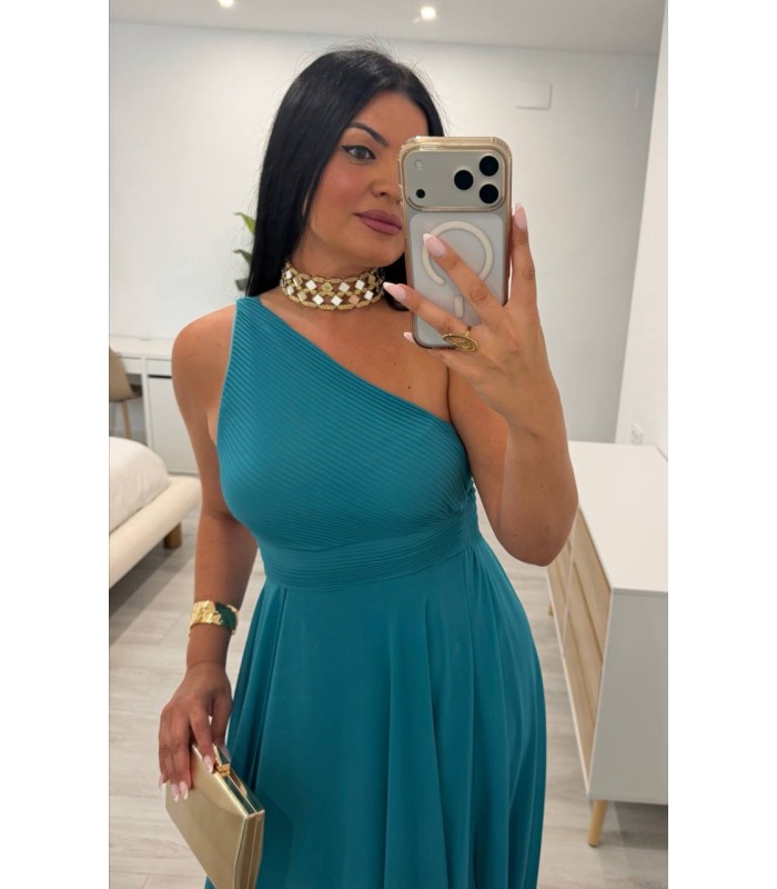 Vestido largo Leyre turquesa